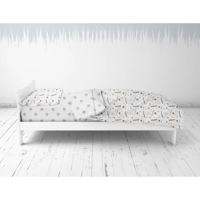 Bacati - Football Brown/Gray Muslin 4 Pc Toddler Bedding Set 5 Bacati - Football Brown/Gray Muslin 4 Pc Toddler Bedding Set - Image 5