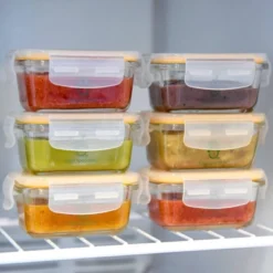 Sage Spoonfuls 6pk Durable Leakproof Glass Baby Food Storage Containers - Clear - 4oz -Graco Shop GUEST bdab2885 3fcc 42f8 a1fb 725b2680f68c