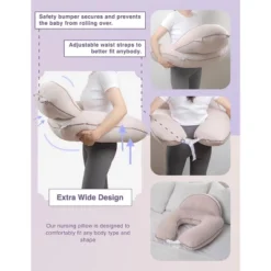 Pharmedoc Nursing Pillow For Breastfeeding - Breast Feeding Pillows With Safety Bumper & Adjustable Waist Straps - Removable Cover - Baby Essentials For Newborn - Full Support For Mom & Baby -Graco Shop GUEST bdde26aa 1963 4436 95bf 205593e86622