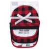 Hudson Baby Infant Boy Cotton Bib And Caps Set 5pk, Christmas Tree Farm, One Size