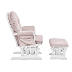 Suite Bebe Mason Glider And Ottoman - White Wood And Pink Fabric -Graco Shop GUEST be2bc4b1 6ad8 4e28 a1f8 a8ea38798630