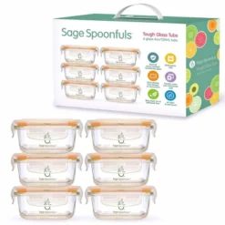 Sage Spoonfuls 6pk Durable Leakproof Glass Baby Food Storage Containers - Clear - 4oz -Graco Shop GUEST c05a1b17 d89a 47d5 976b fd5d3b8f8d9e