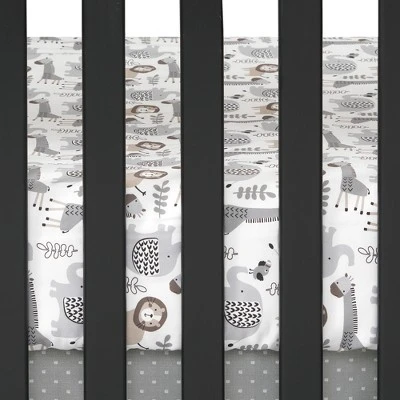 Lambs & Ivy Urban Jungle 4-Piece Crib Bedding Set - Gray, Brown, White, Jungle 3 Lambs & Ivy Urban Jungle 4-Piece Crib Bedding Set - Gray, Brown, White, Jungle - Image 3