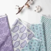 Bacati - Isabella Paisley Aqua Lilac Purple 3 Pc Toddler Bedding Sheet Set