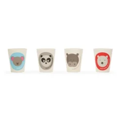 8.5oz 4pk Bamboo Fiber Animal Cups - Red Rover Dinnerware