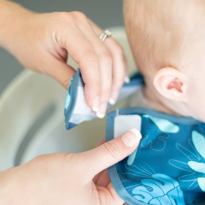 Bumkins Hangry Dinosaurs Blue Tropics Bib - 3pk 4 Bumkins Hangry Dinosaurs Blue Tropics Bib - 3pk - Image 4