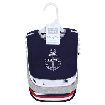 Hudson Baby Infant Boy Cotton Bibs, Captain, One Size 1 Hudson Baby Infant Boy Cotton Bibs, Captain, One Size