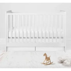 Bacati - Solid White 100 Percent Cotton Universal Baby US Standard Crib Or Toddler Bed Fitted Sheet -Graco Shop GUEST c4b8c4a2 3875 4f3c b2f8 908026a64106