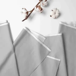 Bacati - 3 Layer Ruffled Crib/Toddler Bed Skirt - White/Gray/Steel