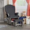Suite Bebe Victoria Glider And Ottoman - Gray Wood And Dark Gray Fabric