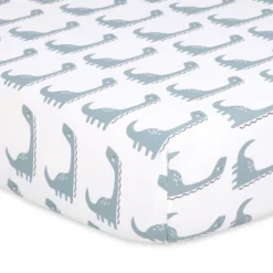The Peanutshell Dino 4-Pack Crib Fitted Sheet Set In Blue/Grey/White -Graco Shop GUEST c9203dff eff3 40be 899b 8f0ad594438d