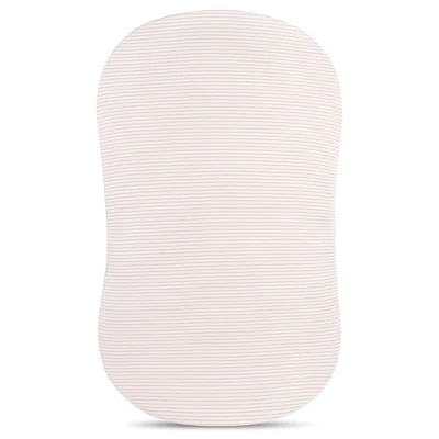 Ely's & Co. Baby Fitted Sheet 100% Combed Jersey Cotton Mauve Tulip + Stripes 4 Ely's & Co. Baby Fitted Sheet 100% Combed Jersey Cotton Mauve Tulip + Stripes - Image 4