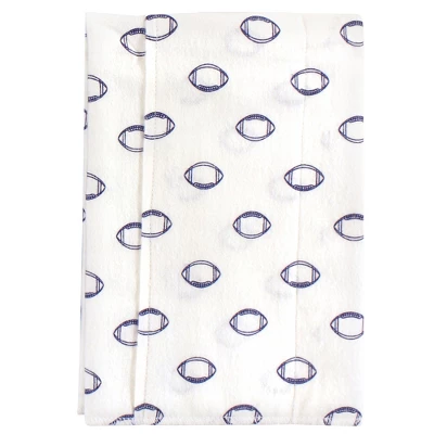 Hudson Baby Infant Boy Cotton Flannel Burp Cloths 4pk, Football, One Size 1 Hudson Baby Infant Boy Cotton Flannel Burp Cloths 4pk, Football, One Size