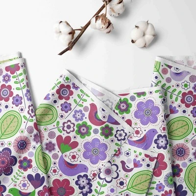 Bacati - Botanical Purple Floral Crib/Toddler Bed Skirt 1 Bacati - Botanical Purple Floral Crib/Toddler Bed Skirt