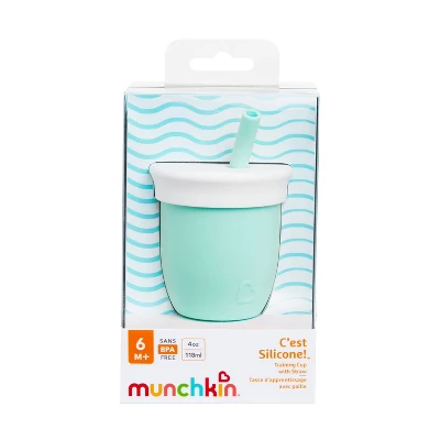 Munchkin Cest 4oz Silicone Open Portable Training Cup - Mint 5 Munchkin Cest 4oz Silicone Open Portable Training Cup - Mint - Image 5