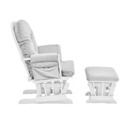 Suite Bebe Mason Glider And Ottoman - White Wood And Gray Fabric 5 Suite Bebe Mason Glider And Ottoman - White Wood And Gray Fabric -Graco Shop GUEST cef71344 11f5 4715 9a3a a1ed1a539c58