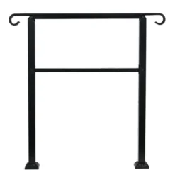 JOMEED UP040 1, 2, Or 3 Step Wrought Iron Transitional Entrance Handrail With Hardware For Outdoor Spaces, Walkways, Patios, And More, Black 6 JOMEED UP040 1, 2, Or 3 Step Wrought Iron Transitional Entrance Handrail With Hardware For Outdoor Spaces, Walkways, Patios, And More, Black -Graco Shop GUEST d0c06c29 da15 4279 a002 f554da2b17c5