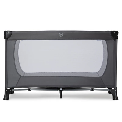 Hauck Dream'n Play Plus Compact Foldable Travel Cot For Babies And Toddlers Up To 33 Pounds, With Side Hatch And Transport Bag Included, Grey 2 Hauck Dream'n Play Plus Compact Foldable Travel Cot For Babies And Toddlers Up To 33 Pounds, With Side Hatch And Transport Bag Included, Grey - Image 2