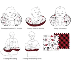 Bacati - 3 Pc Lumberjack Red Black Gray Boys Hugster Feeding & Infant Support Nursing Pillow -Graco Shop GUEST d26e4c1a 8bf0 43fa 9a3d 83ef613240c8