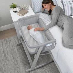 BabyGap By Delta Children Whisper Bedside Bassinet Sleeper With Breathable Mesh And Adjustable Heights - Made With Sustainable Materials -Graco Shop GUEST d29ba76b 949d 46f0 a2e9 59222498daa3