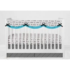 Bacati - Love Aztec Print Black Turquoise 6 Pc Crib Bedding Set With Long Rail Guard Cover -Graco Shop GUEST d3fc786e 17a1 4429 b164 ba20e61b7b81