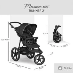 Hauck Runner 2 Compact Foldable Tricycle Jogger Buggy Stroller Pushchair With Height-Adjustable Handle, Large Pneumatic Wheels, & UPF 50 Canopy, Black 6 Hauck Runner 2 Compact Foldable Tricycle Jogger Buggy Stroller Pushchair With Height-Adjustable Handle, Large Pneumatic Wheels, & UPF 50 Canopy, Black -Graco Shop GUEST d4a225d1 70dc 4de5 9f94 82d11dc589ee