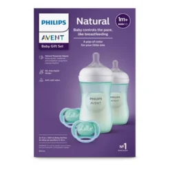 Philips Avent Natural Baby Bottle With Natural Response Nipple Baby Gift Set - Teal - 4pc