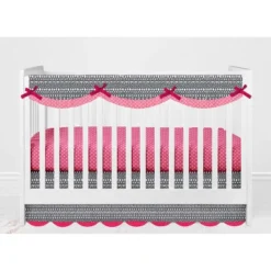 Bacati - Owls In The Woods Pink Fuschia Gray 10 Pc Crib Bedding Set With Long Rail Guard Cover -Graco Shop GUEST d5f5c092 8db6 4e50 bd8b a3e145e893d5