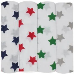 Bacati - Stars Boys Swaddling Muslin Blankets Of 4 (Navy,Green, Red,Gray) 6 Bacati - Stars Boys Swaddling Muslin Blankets Of 4 (Navy,Green, Red,Gray) -Graco Shop GUEST d944c2e4 32f7 45bc 8c9b 4d902d1ce2aa