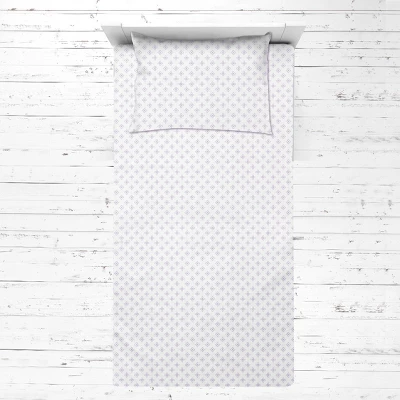 Bacati - Petals Purple Muslin 3 Pc Toddler Bed Sheet Set 100 Percent Cotton 2 Bacati - Petals Purple Muslin 3 Pc Toddler Bed Sheet Set 100 Percent Cotton - Image 2