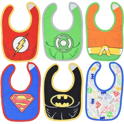 DC Comics Justice League Batman Superman Green Lantern The Flash Aquaman Baby Boys 6 Pack Bib 7 DC Comics Justice League Batman Superman Green Lantern The Flash Aquaman Baby Boys 6 Pack Bib - Image 7