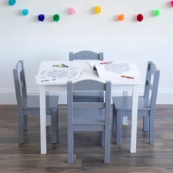 5pc Kids' Wood Table And Chair Set White/Gray - Humble Crew 11 5pc Kids' Wood Table And Chair Set White/Gray - Humble Crew -Graco Shop GUEST dd69c480 865c 4e9a 80bf 34dbb29073a5