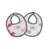 Bacati - Elephants Pink/Gray Muslin 4 Pc Set Of Bibs & Burp Cloths Set