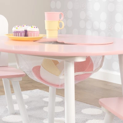 Round Storage Table And Chair Set White/Pink - KidKraft 5 Round Storage Table And Chair Set White/Pink - KidKraft - Image 5