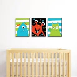 Big Dot Of Happiness Monster Bash - Nursery Wall Art And Kids Room Decorations - Gift Ideas - 7.5 X 10 Inches - Set Of 3 Prints