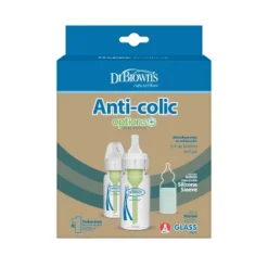 Dr. Brown's Dr. Brown's Anti-Colic Options+ Glass Baby Bottle - 4oz/2pk