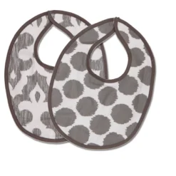 Bacati - Ikat Yellow/Gray Dots/Giraffe Muslin 4 Pc Set Of Bibs & Burp Cloths Set -Graco Shop GUEST e2c17ec3 4612 4782 b2b5 6b8331734934