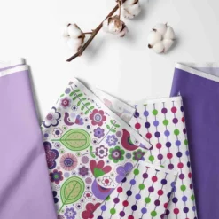 Bacati - Botanical Floral Birds Purple Multicolor 3 Pc Crib Bedding Set