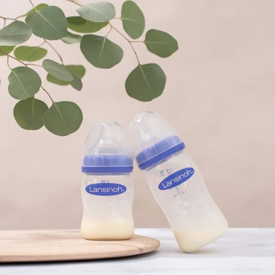 Lansinoh Baby Bottles For Breastfeeding Babies With 3 Medium Flow Nipples (Size 3M) - 8oz/3ct 8 Lansinoh Baby Bottles For Breastfeeding Babies With 3 Medium Flow Nipples (Size 3M) - 8oz/3ct - Image 8