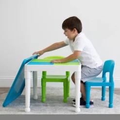 3pc Kids' 2 In 1 Square Activity Table With Chairs And 100pc Building Blocks White/Green/Blue - Humble Crew 13 3pc Kids' 2 In 1 Square Activity Table With Chairs And 100pc Building Blocks White/Green/Blue - Humble Crew -Graco Shop GUEST e6f314bf 8721 4aa1 8786 f8fab4749b8e