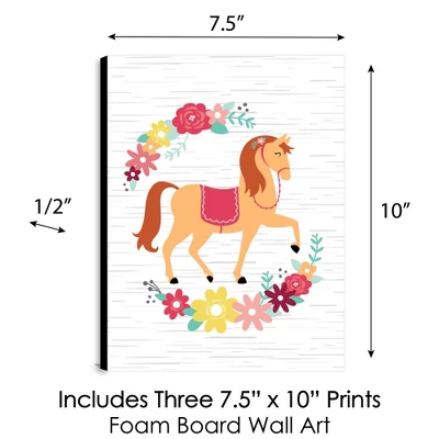 Big Dot Of Happiness Run Wild Horses - Floral Pony Nursery Wall Art And Kids Room Decor - 7.5 X 10 Inches - Set Of 3 Prints 3 Big Dot Of Happiness Run Wild Horses - Floral Pony Nursery Wall Art And Kids Room Decor - 7.5 X 10 Inches - Set Of 3 Prints - Image 3