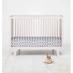 Bacati - Navy Deer Muslin 100 Percent Cotton Universal Baby US Standard Crib Or Toddler Bed Fitted Sheet -Graco Shop GUEST e83261a4 5774 4c9c 8b7a 2cd23b9f05a5