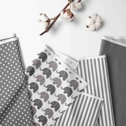 Bacati - Elephants White Steel Gray 3 Pc Toddler Bed Sheet Set -Graco Shop GUEST e9cd9e1d e4ab 4fa6 8e51 61b4476d8acc