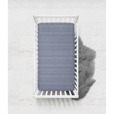 Bacati - Emma Coral/Mint/Navy Triangles Muslin 4 Pc Toddler Bedding Set 6 Bacati - Emma Coral/Mint/Navy Triangles Muslin 4 Pc Toddler Bedding Set - Image 6