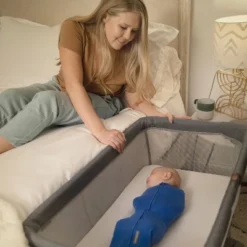 SwaddleMe Beginnings Bassinet Select - Compact Fold Multi-Position Baby Bassinet With Air Flow Mattress - Gray Tweed -Graco Shop GUEST ec599802 f6c9 444d 9849 11cbeb50b72d