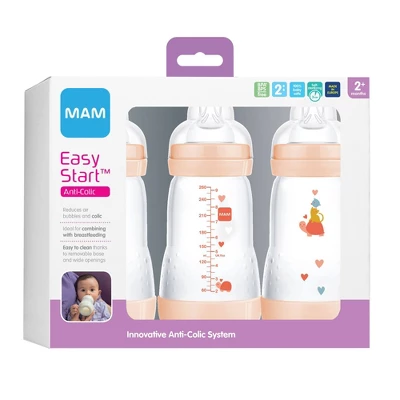 MAM Easy Start Anti-Colic Baby Bottles 2m+ - 9oz/3pk - Girl 1 MAM Easy Start Anti-Colic Baby Bottles 2m+ - 9oz/3pk - Girl