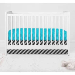 Bacati - Love Aztec Print Black Turquoise 6 Pc Crib Bedding Set With Long Rail Guard Cover -Graco Shop GUEST ed0e2871 4931 4987 9b36 b972b429d62e