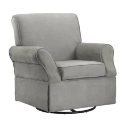 Baby Relax Emmie Swivel Glider & Ottoman Set - Gray Microfiber -Graco Shop GUEST ed626f7d 4182 4ce6 924c a66f3592c610