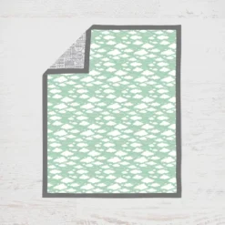 Bacati - Clouds In The City Mint/Gray 10 Pc Crib Bedding Set With Long Rail Guard Cover -Graco Shop GUEST ee3bb527 df0f 497e a9fc d30eb0aad63f