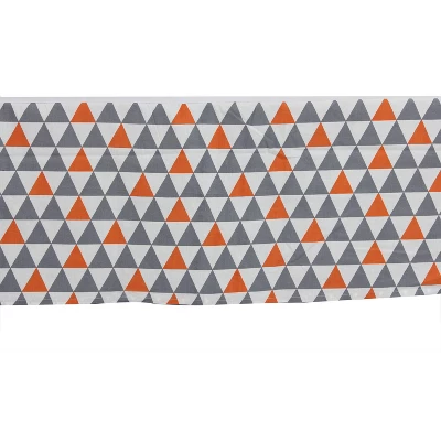 Bacati - Traingles Orange/Gray Crib/Toddler Ruffles/skirt 2 Bacati - Traingles Orange/Gray Crib/Toddler Ruffles/skirt - Image 2